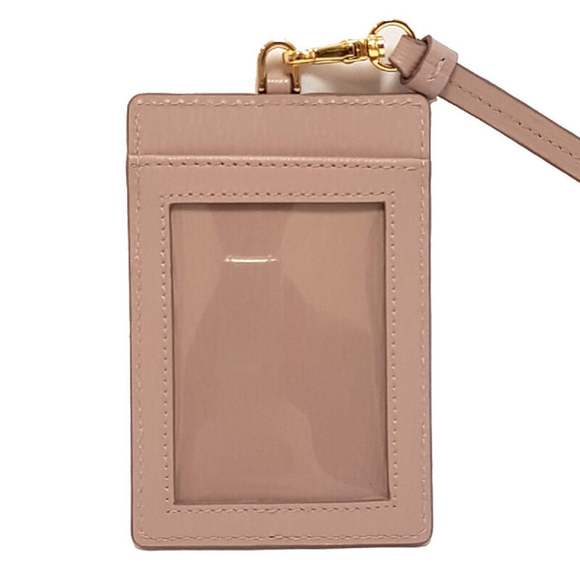 Prada Vitello Move Beige Leather Logo Plaque Lanyard Cardholder - Picture 5 of 9